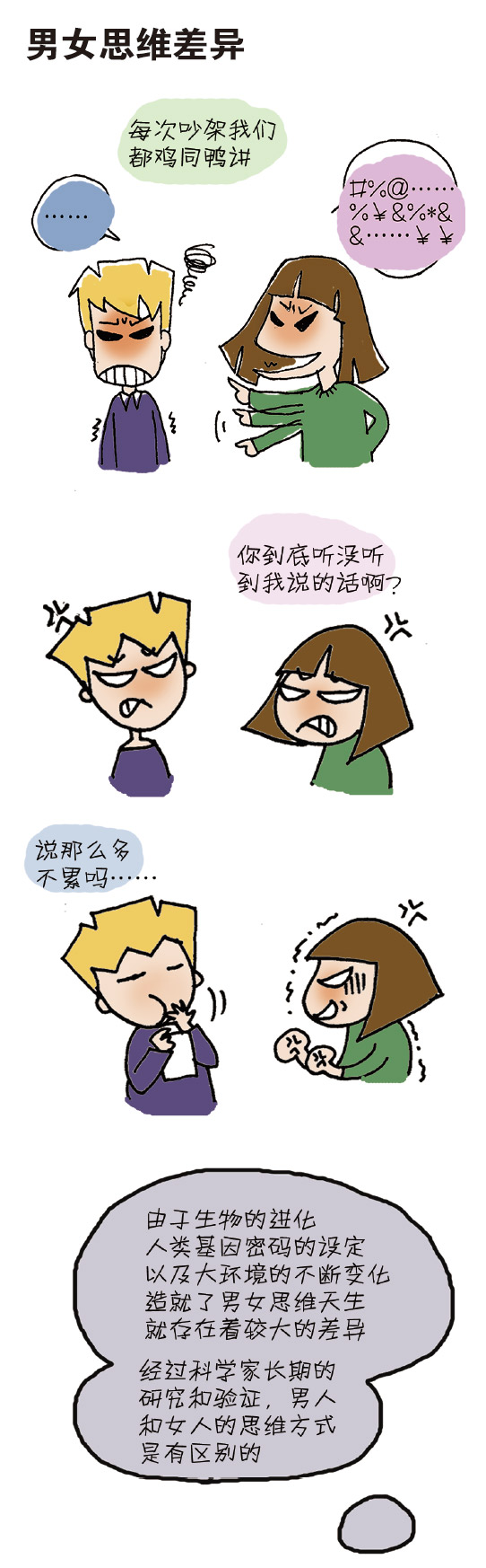 不明白女朋友为什么会生气？这幅漫画帮你理解男女间的思维差异