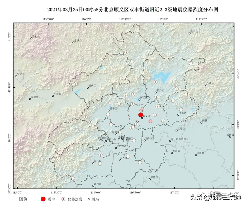 地震应急｜3月25日北京顺义2.3级地震