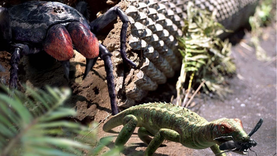 普莫诺蝎和蛛鲎(图源:deviantart)其他大型昆虫如普莫诺蝎,蛛鲎等节肢