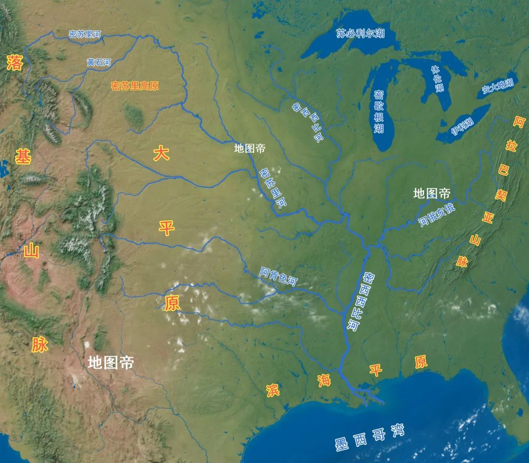 自然科普：密西西比河道域，为何没有长江这类城市经济带？